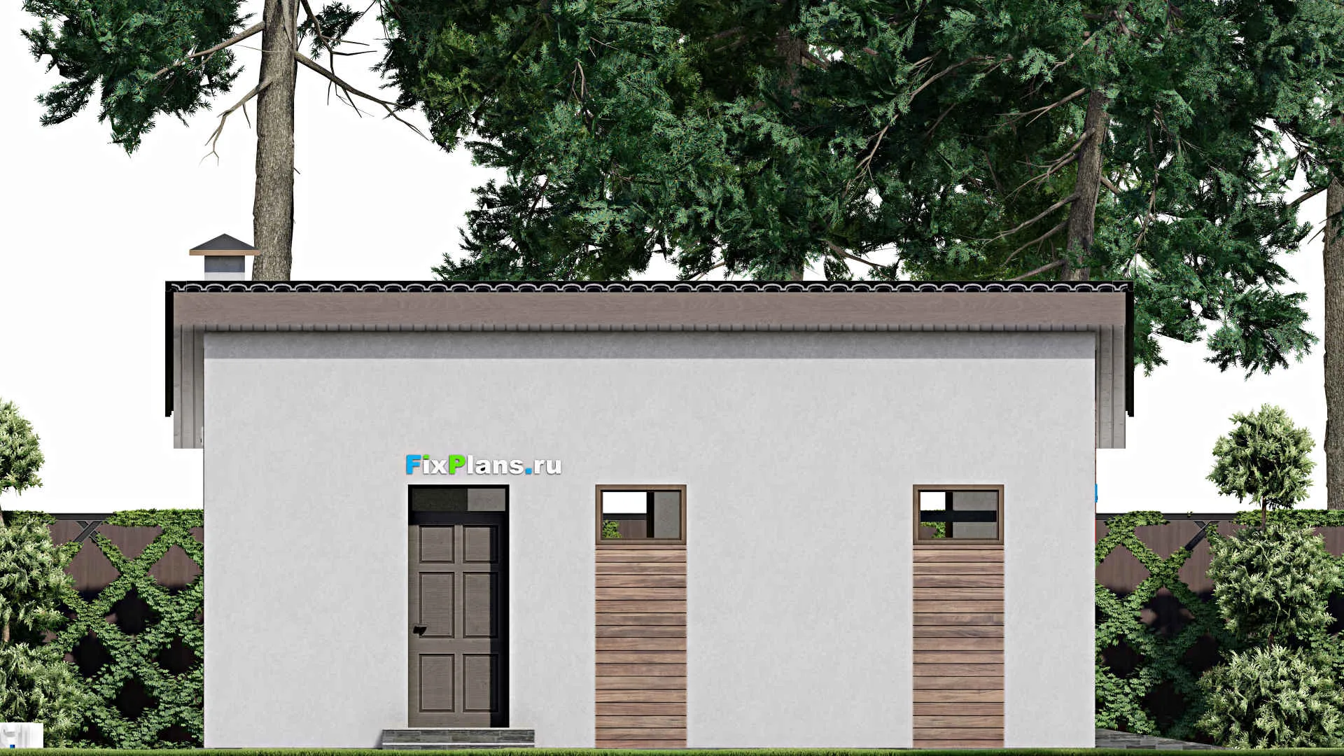 F-6641 - Проект гаража из газобетона 5 на 9, площадью 40 м² на 1 машиноместо