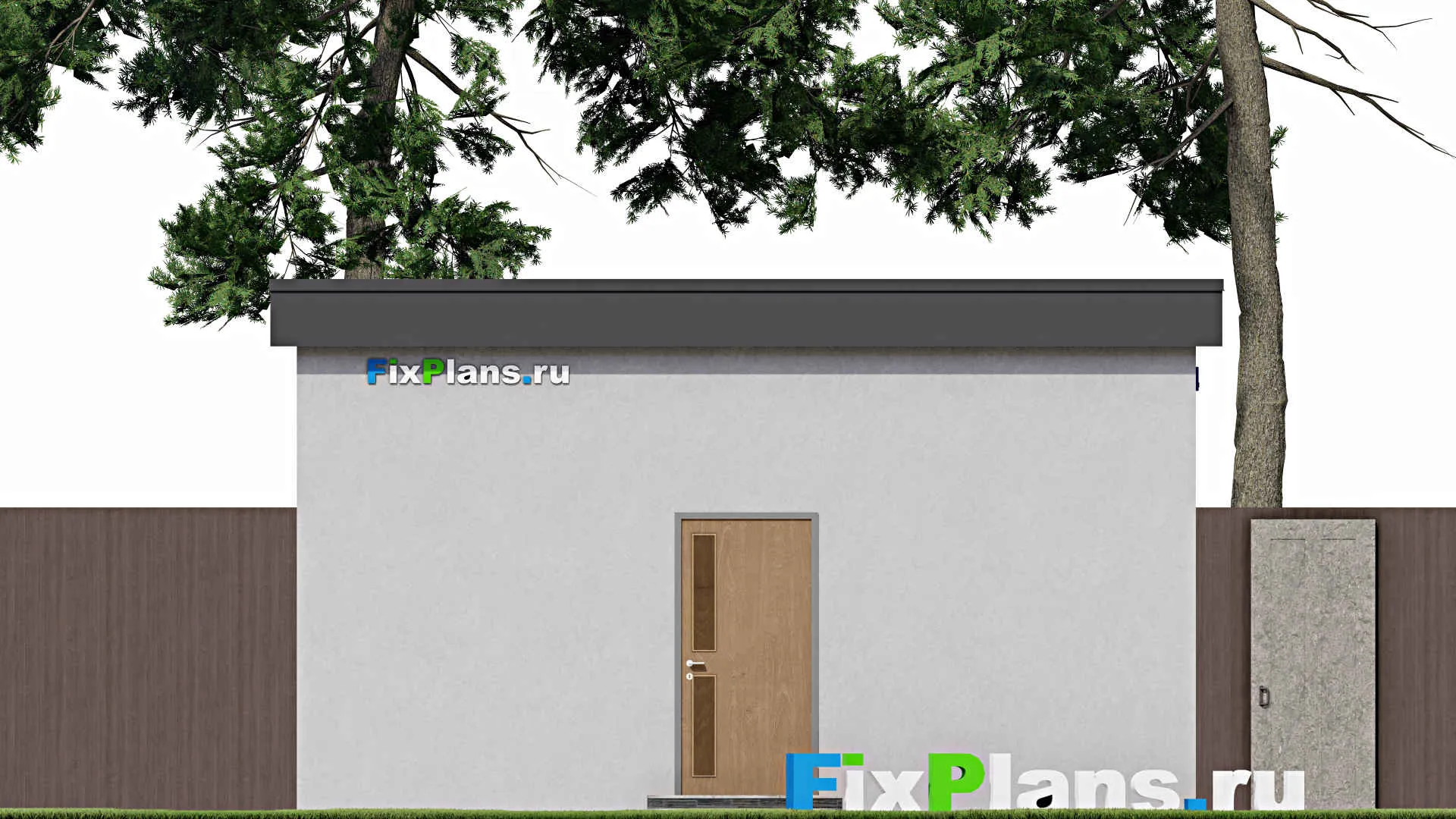 F-9431 - Проект гаража из газобетона 7 на 15, площадью 90 м² на 2 машиноместа