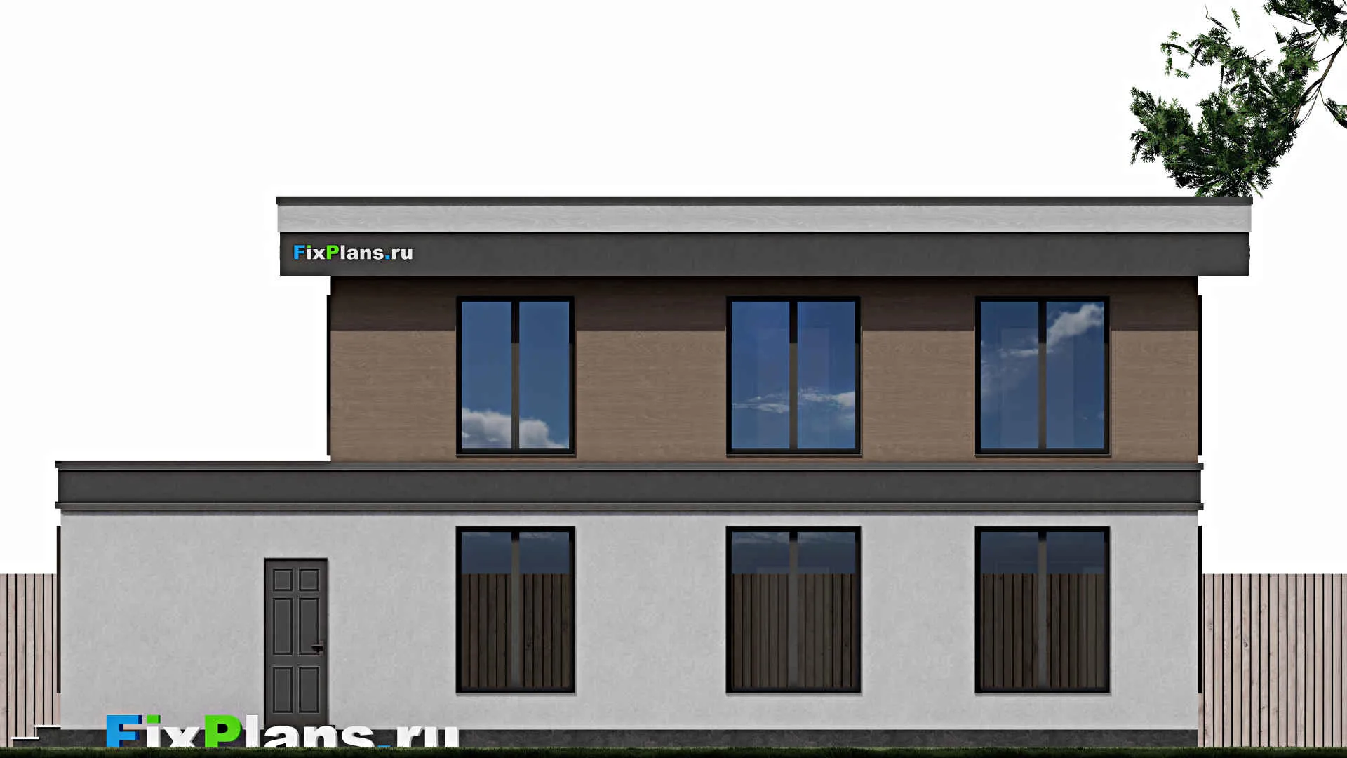 F-0791 - Проект двухэтажного дома 11 на 15, площадью 210 м² с террасой и 6 спальнями