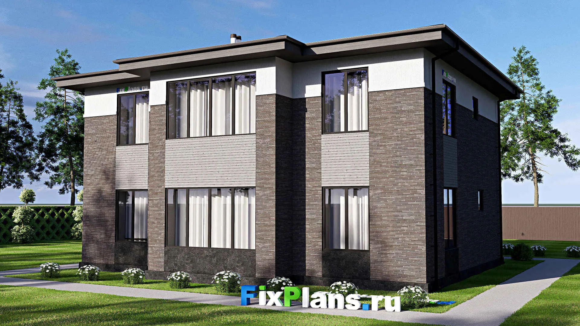 F-17657 - Проект двухэтажного дома 14 на 15, площадью 230 м² с 5 спальнями