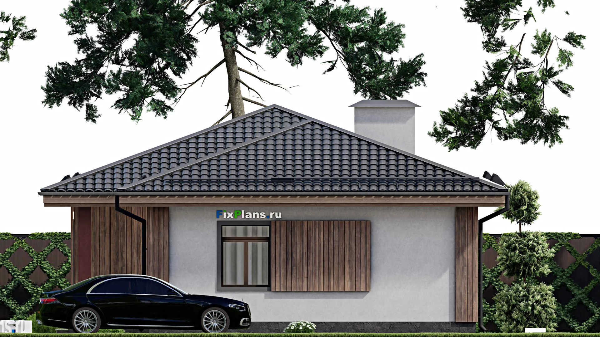 F-10502 - Проект одноэтажного дома 10 на 18, площадью 120 м² с 1 спальнями