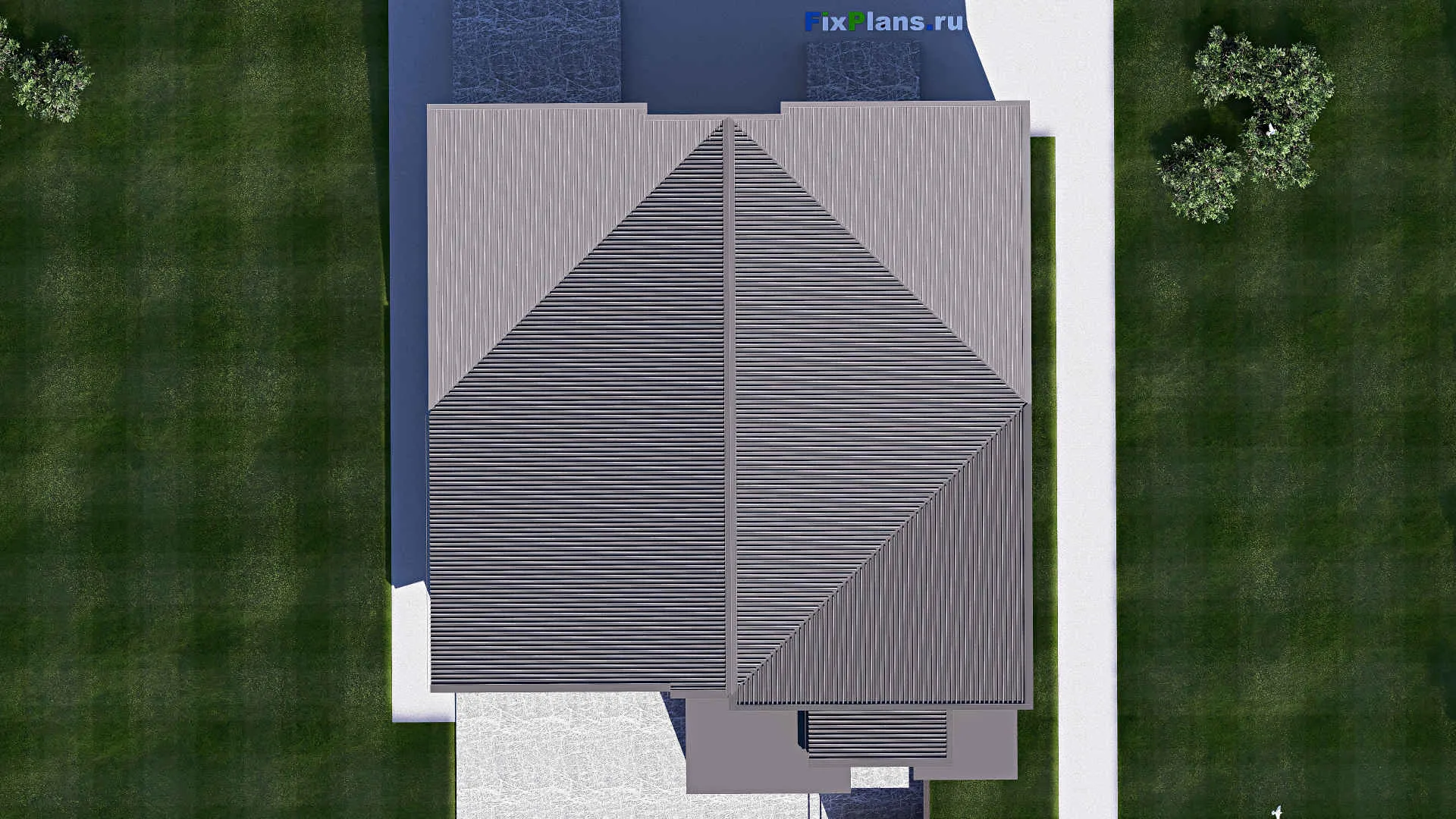 F-20159 - Проект одноэтажного дома 15 на 22, площадью 200 м² с террасой, баней, гаражом на 2 машины и 3 спальнями
