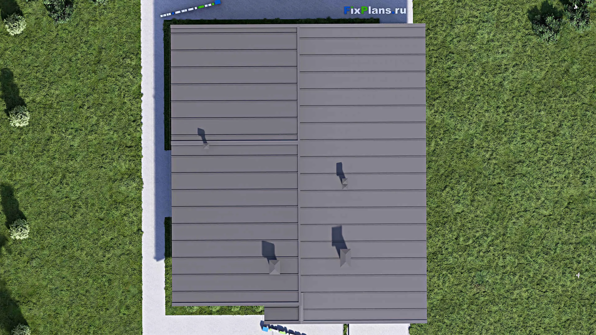 F-13283 - Проект одноэтажного дома 15 на 18, площадью 220 м² с террасой, гаражом на 1 машину и 3 спальнями