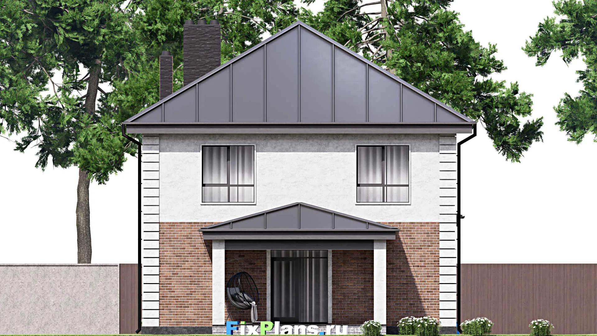 F-14804 - Проект двухэтажного дома 11 на 18, площадью 220 м² с террасой и 4 спальнями