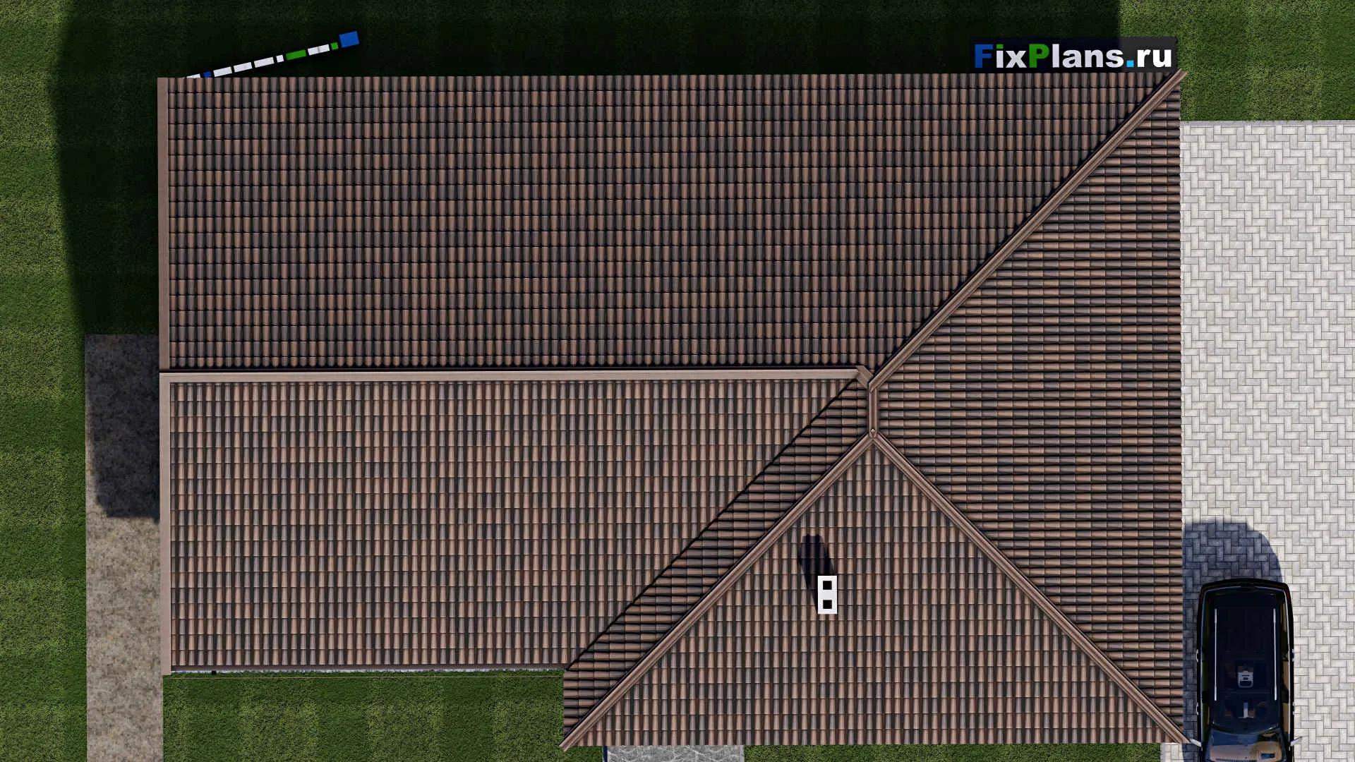 F-1682 - Проект одноэтажного дома 12 на 17, площадью 190 м² с террасой и 3 спальнями