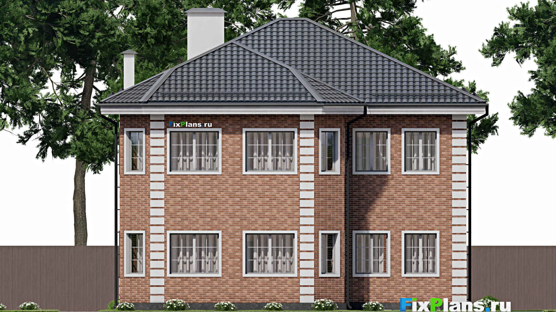 F-5228 - Проект двухэтажного дома 13 на 17, площадью 260 м² с 7 спальнями