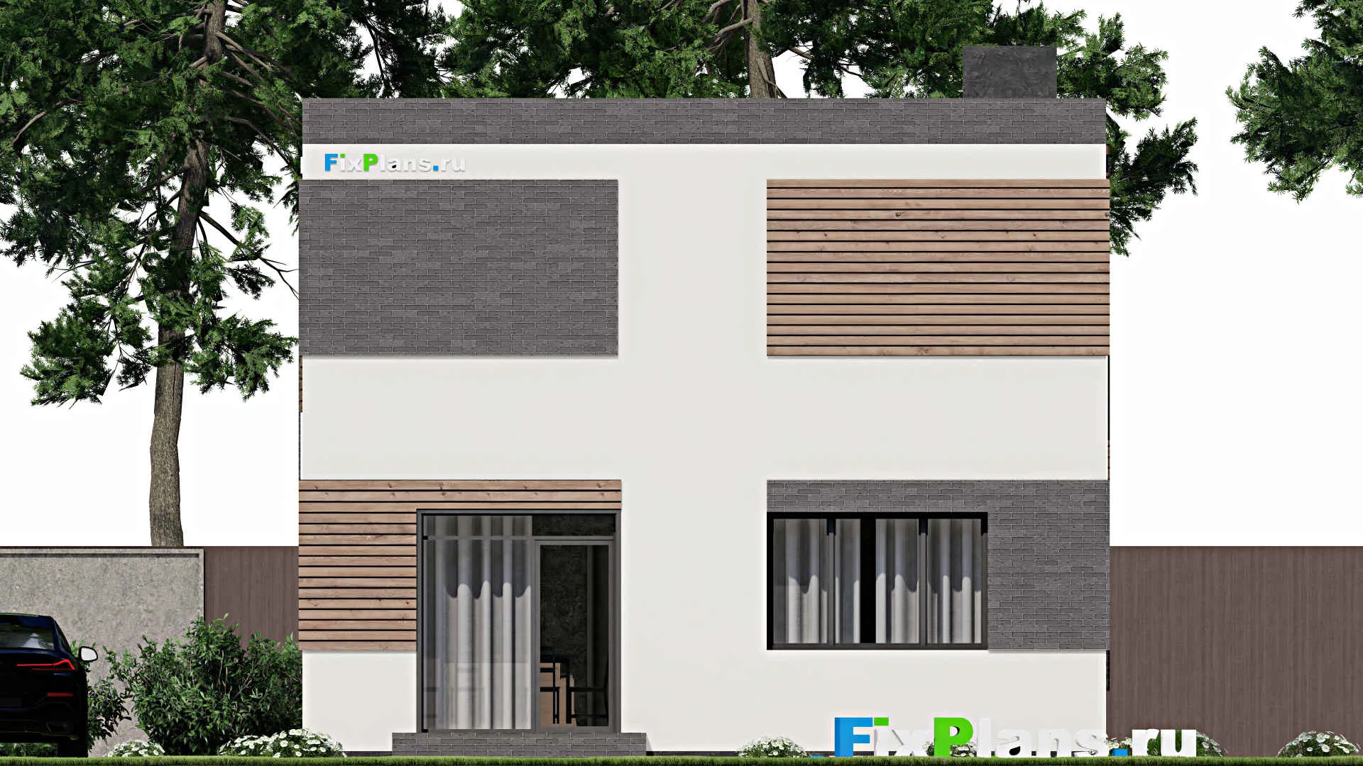 F-5129 - Проект двухэтажного дома 9 на 12, площадью 150 м² с террасой и 3 спальнями