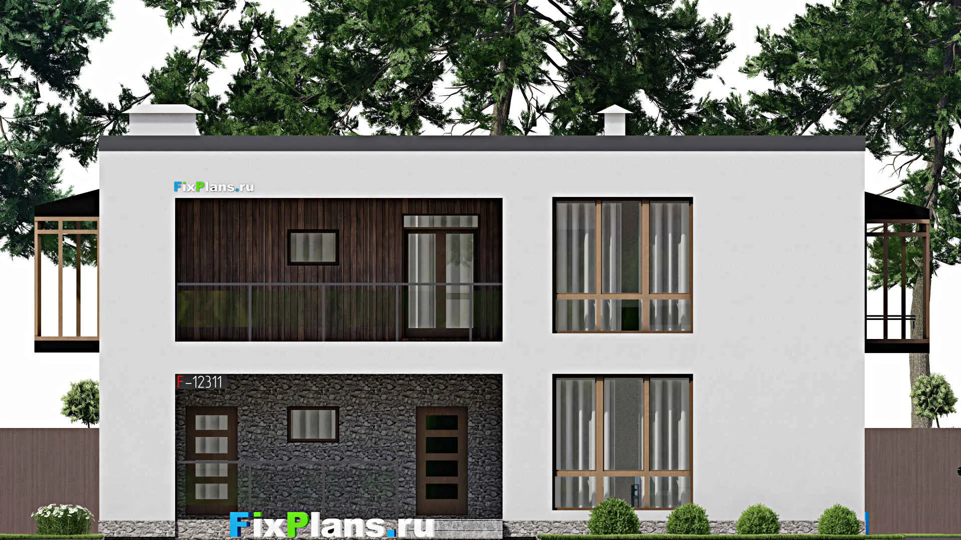 F-12311 - Проект двухэтажного дома 14 на 15, площадью 290 м² с 3 спальнями