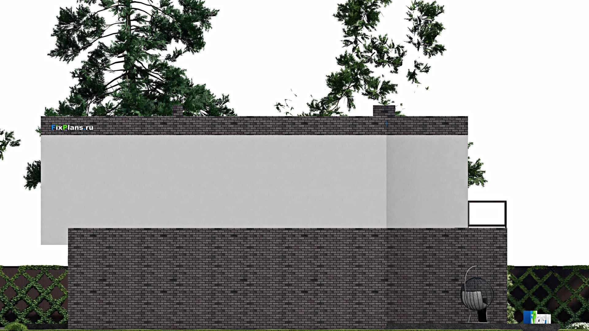 F-6245 - Проект двухэтажного дома 19 на 20, площадью 450 м² с террасой, балконом, гаражом на 2 машины и 5 спальнями