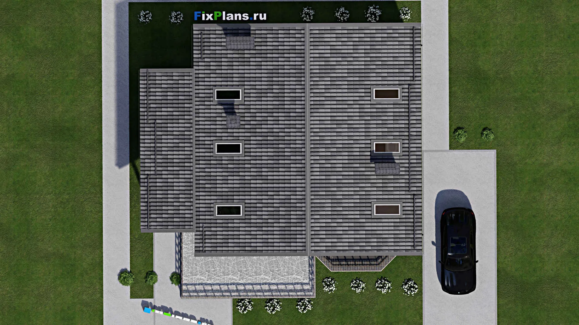 F-6002 - Проект дома с мансардой 12 на 14, площадью 230 м² с баней и 4 спальнями