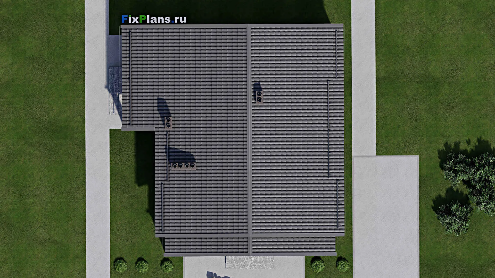 F-4301 - Проект одноэтажного дома 11 на 13, площадью 140 м² с террасой и 3 спальнями
