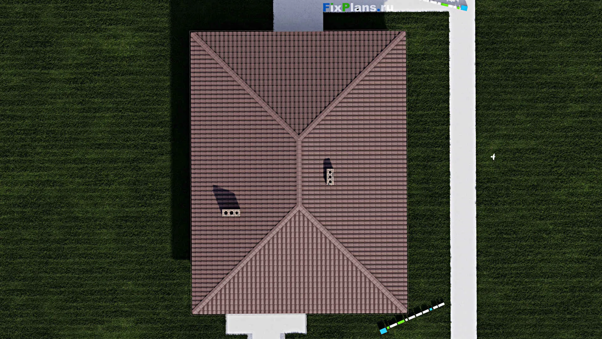 F-0422 - Проект одноэтажного дома 11 на 12, площадью 130 м² с террасой и 2 спальнями