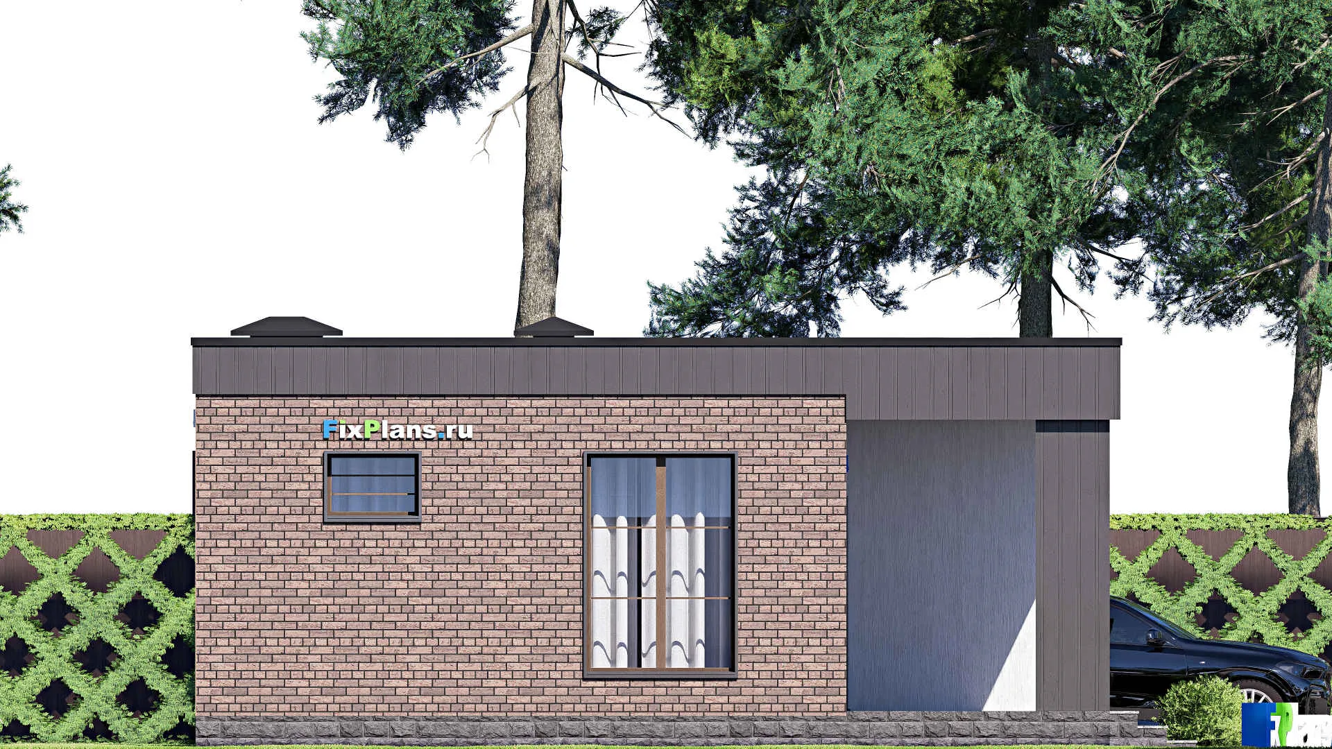 F-14921 - Проект бани 10 на 14, площадью 110 м² с санузлом и спальней