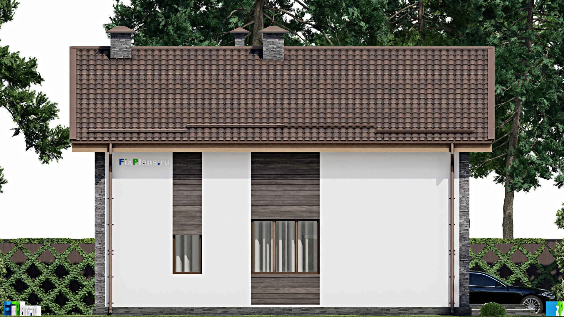 F-11069 - Проект дома с мансардой 11 на 13, площадью 200 м² с 4 спальнями